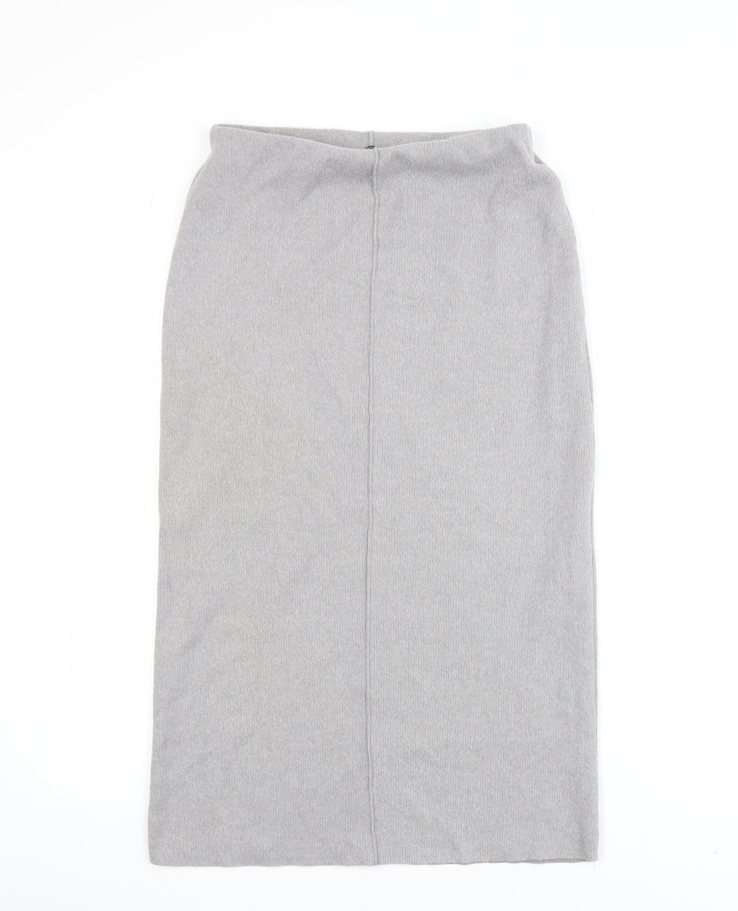 Zara Women Grey Knit Midi Pencil Skirt Size S