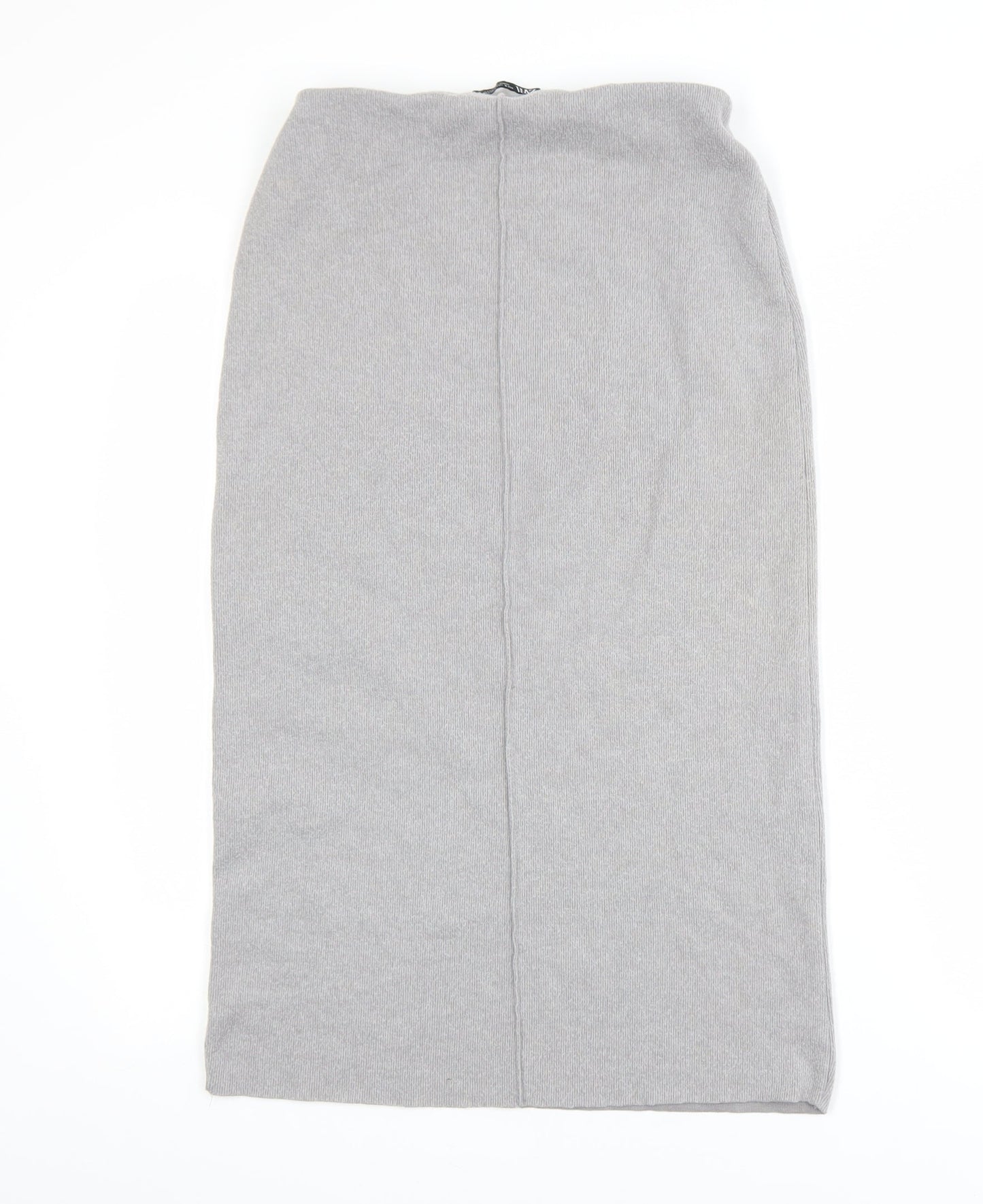 Zara Women Grey Knit Midi Pencil Skirt Size S