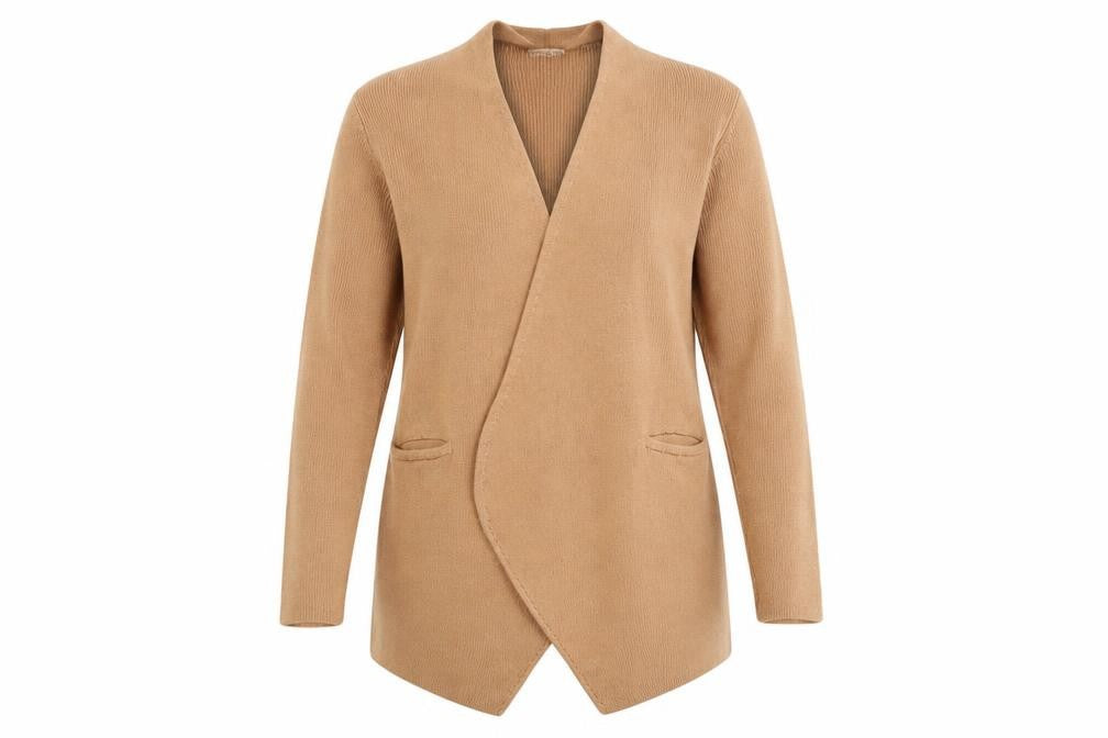 Hoss Intropia Women's Beige Wool Blend Open Cardigan M