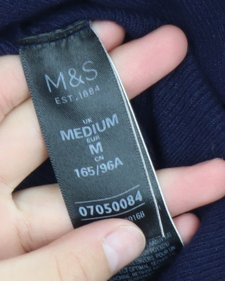 Marks and Spencer Women Blue Cardigan M Long Sleeve Knit
