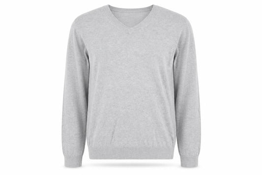 Gap Men’s Grey V-Neck Cotton Jumper Size M Lightweight Knit
