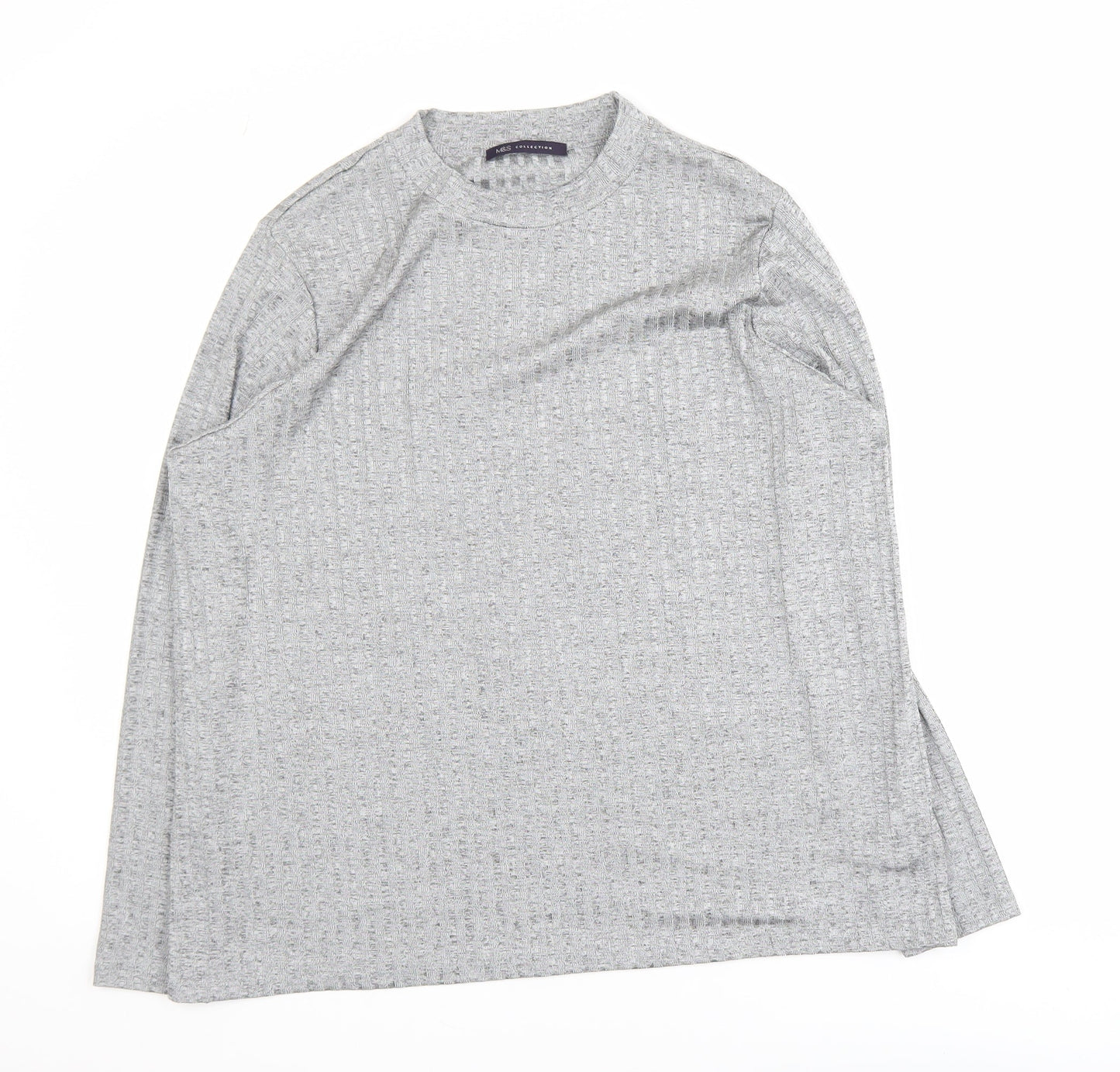 Marks and Spencer Women’s Grey Long Sleeve Waffle Knit Pullover Jumper Size 22