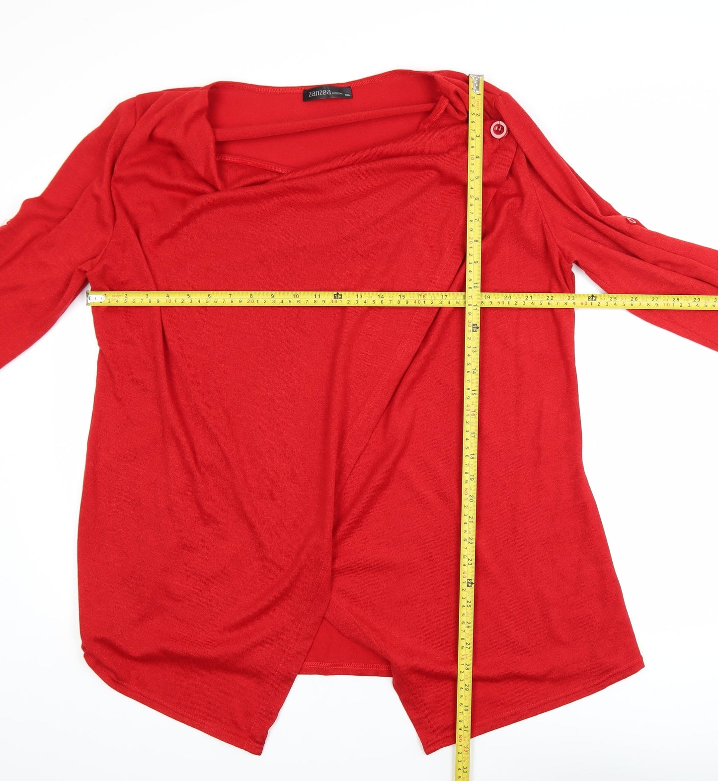 Zanzea Women Red Plus Size 5XL Wrap V-Neck Lightweight Jumper