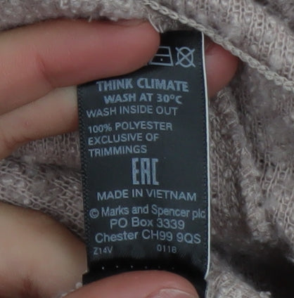 Marks and Spencer Women Pink Size 20 Knit Mid-Length Open Coatigan