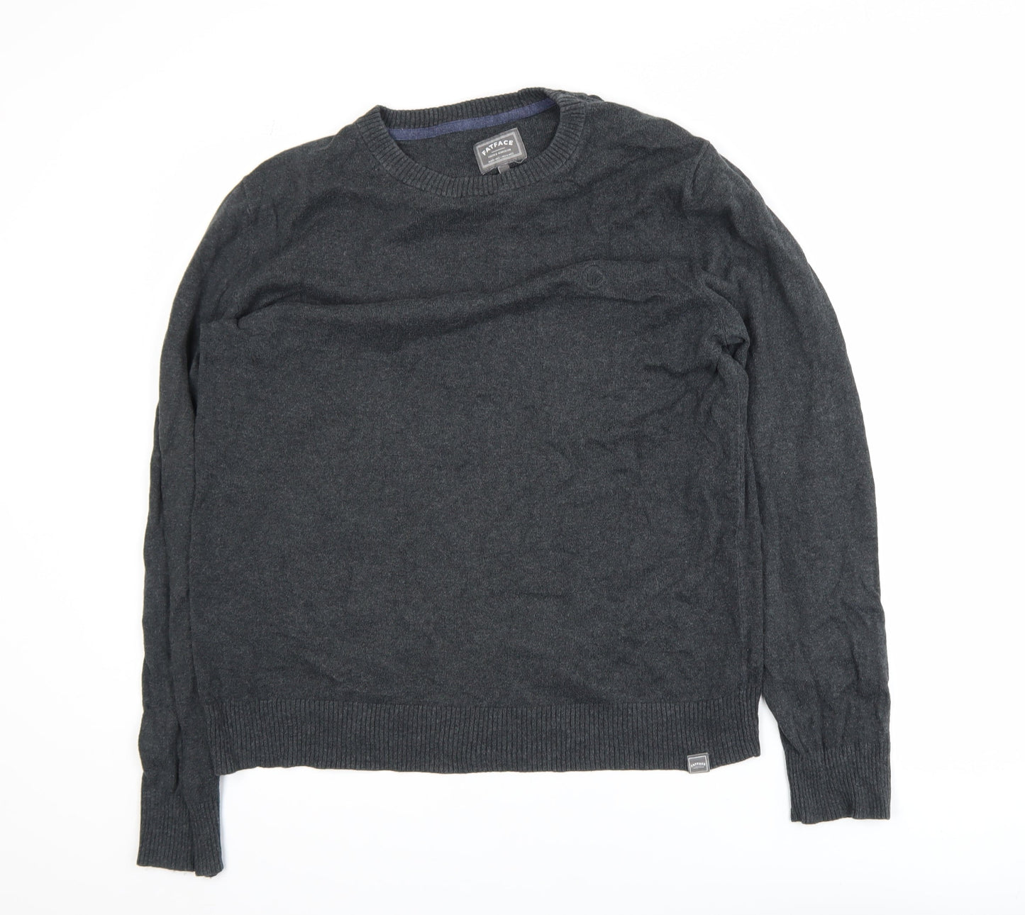 FatFace Men’s Grey Cotton Cashmere Crew Neck Jumper Size L