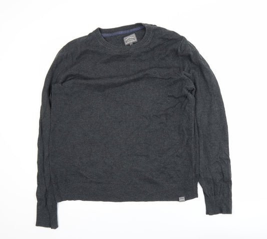 FatFace Men’s Grey Cotton Cashmere Crew Neck Jumper Size L