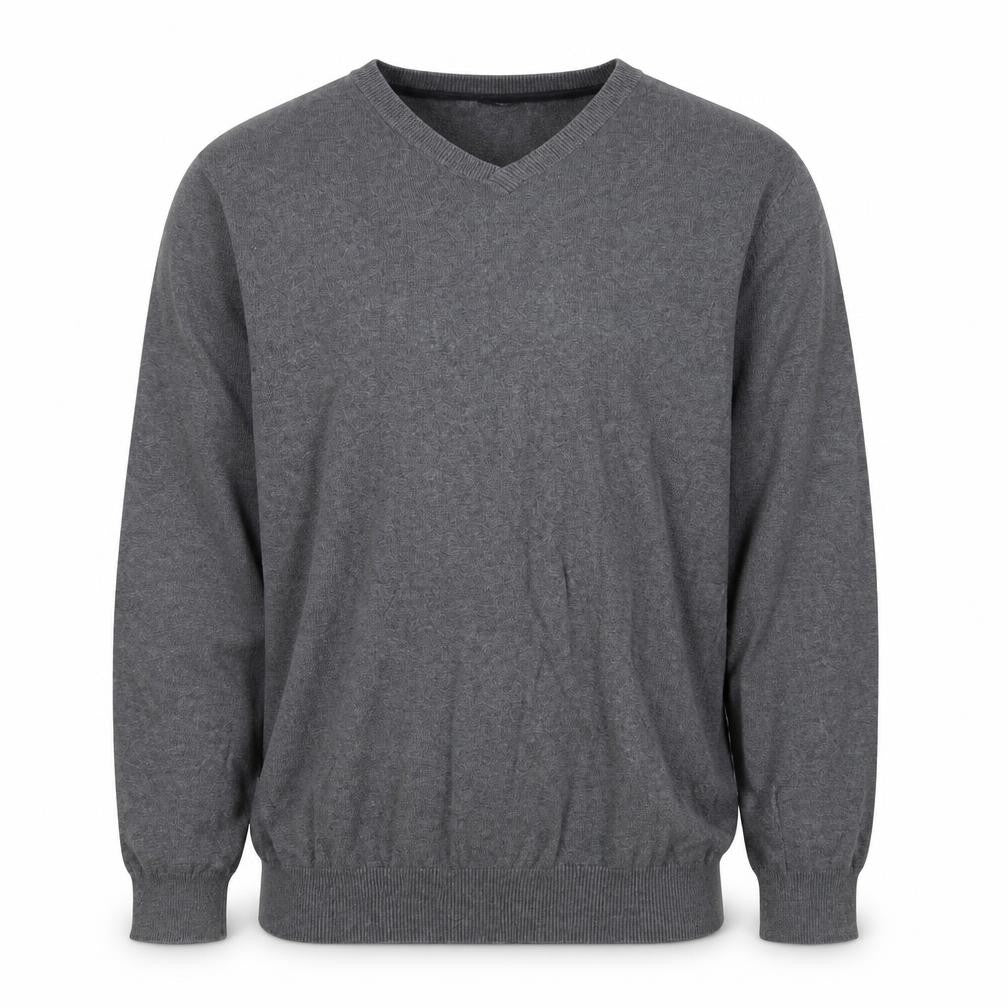 H&M Mens Grey Cotton V-Neck Pullover Jumper XL