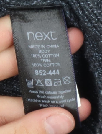 Next Men's Grey Cotton Collared Shawl Neck Pullover Jumper XL