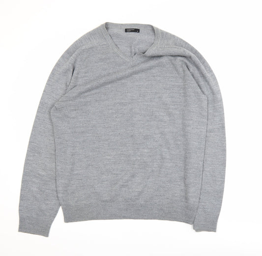 Cedarwood State Men's Grey V-Neck Acrylic Knit Jumper M