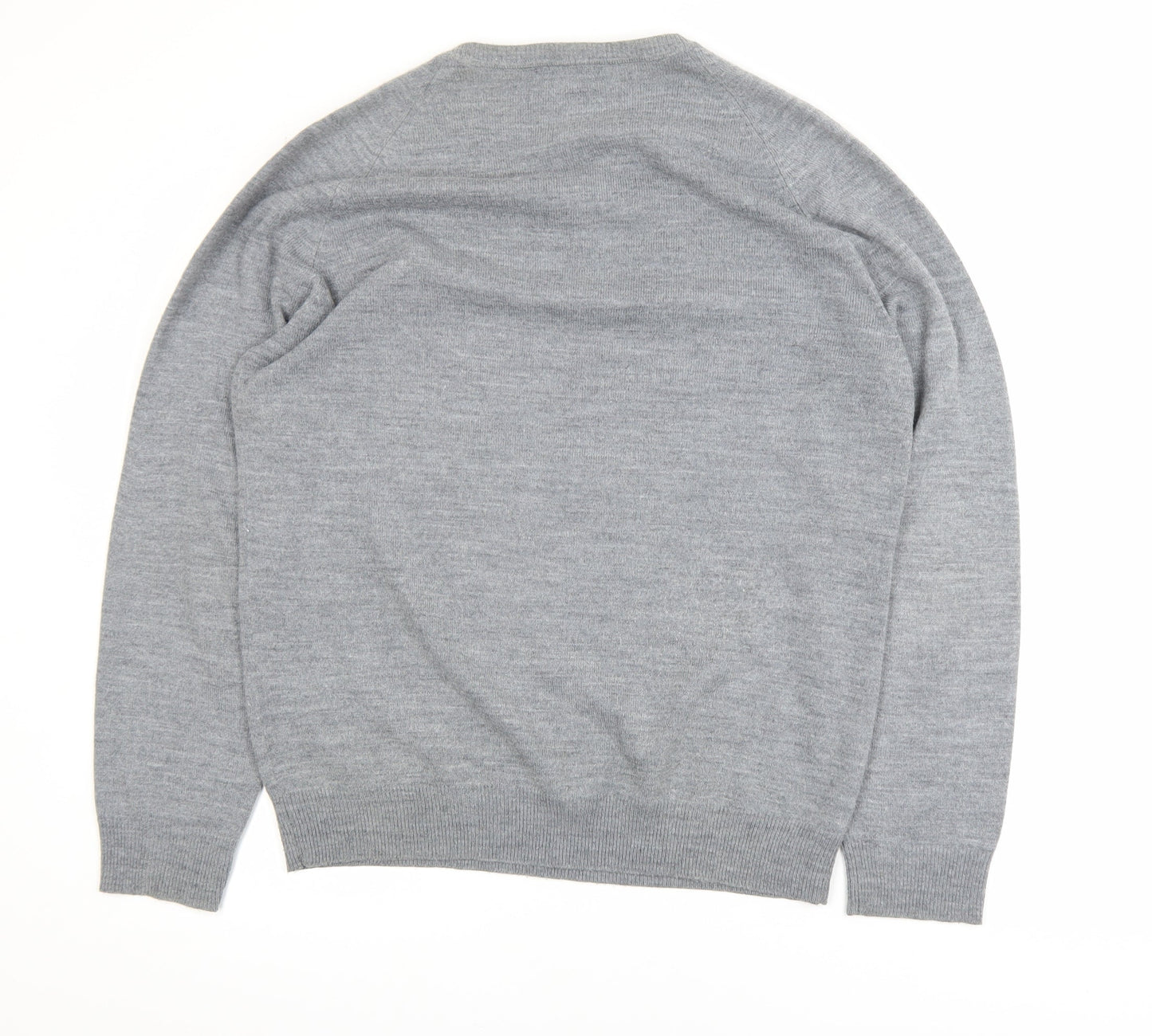 Cedarwood State Men's Grey V-Neck Acrylic Knit Jumper M