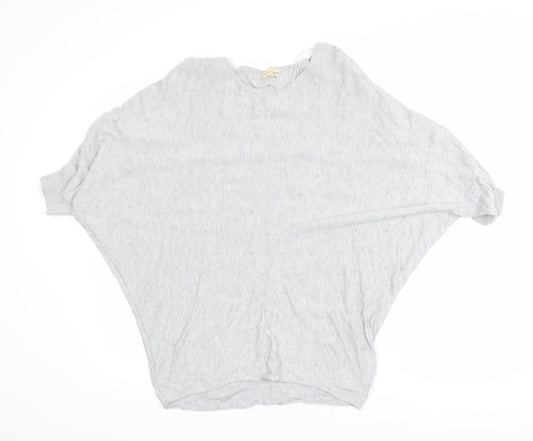 Phase Eight Women Grey Knit Batwing Blouse M Relaxed Fit