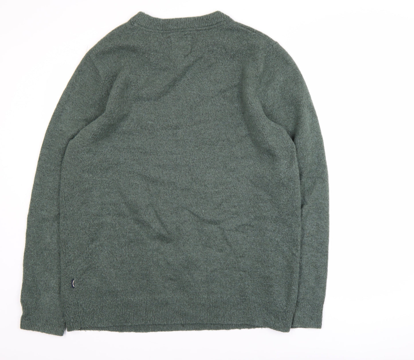 Fat Face Men's Green Wool Blend Crew Neck Pullover Jumper L