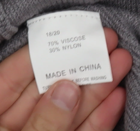 Michele Hope Women Grey Sleeveless Open Knit Vest Size 18/20