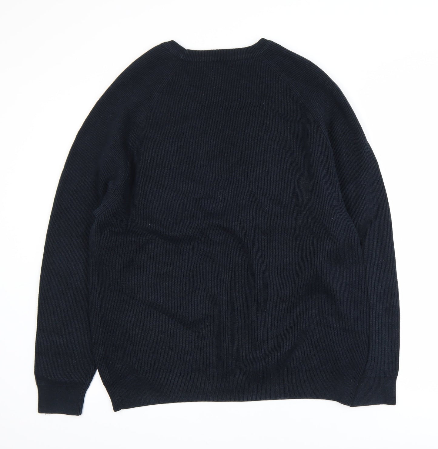 Next Men's Black 2XL Cotton Knit Crew Neck Jumper