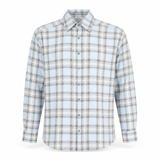 Marks & Spencer Men's Blue Plaid Flannel Long Sleeve Shirt M