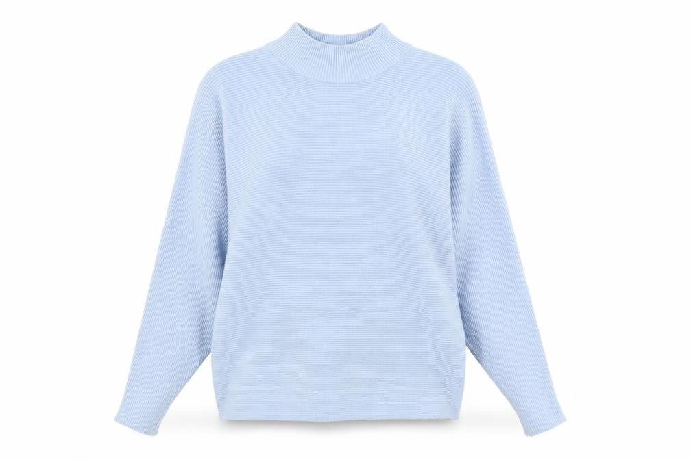 Principles Womens Blue Mock Neck Relaxed Fit Knit Jumper Size L
