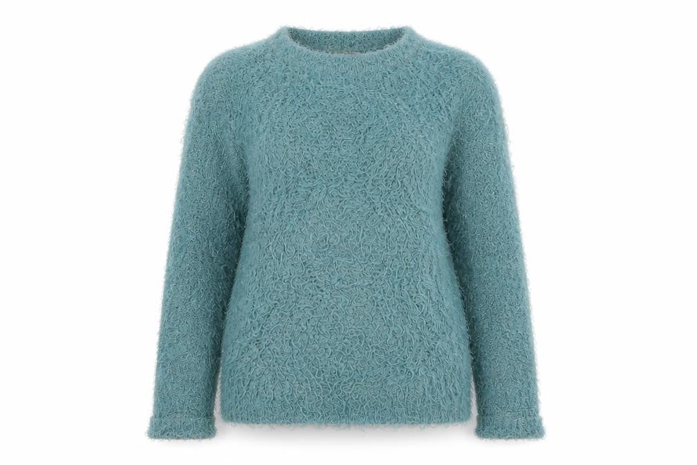 RJR John Rocha Women's Blue Size 12 Fluffy Knit Jumper