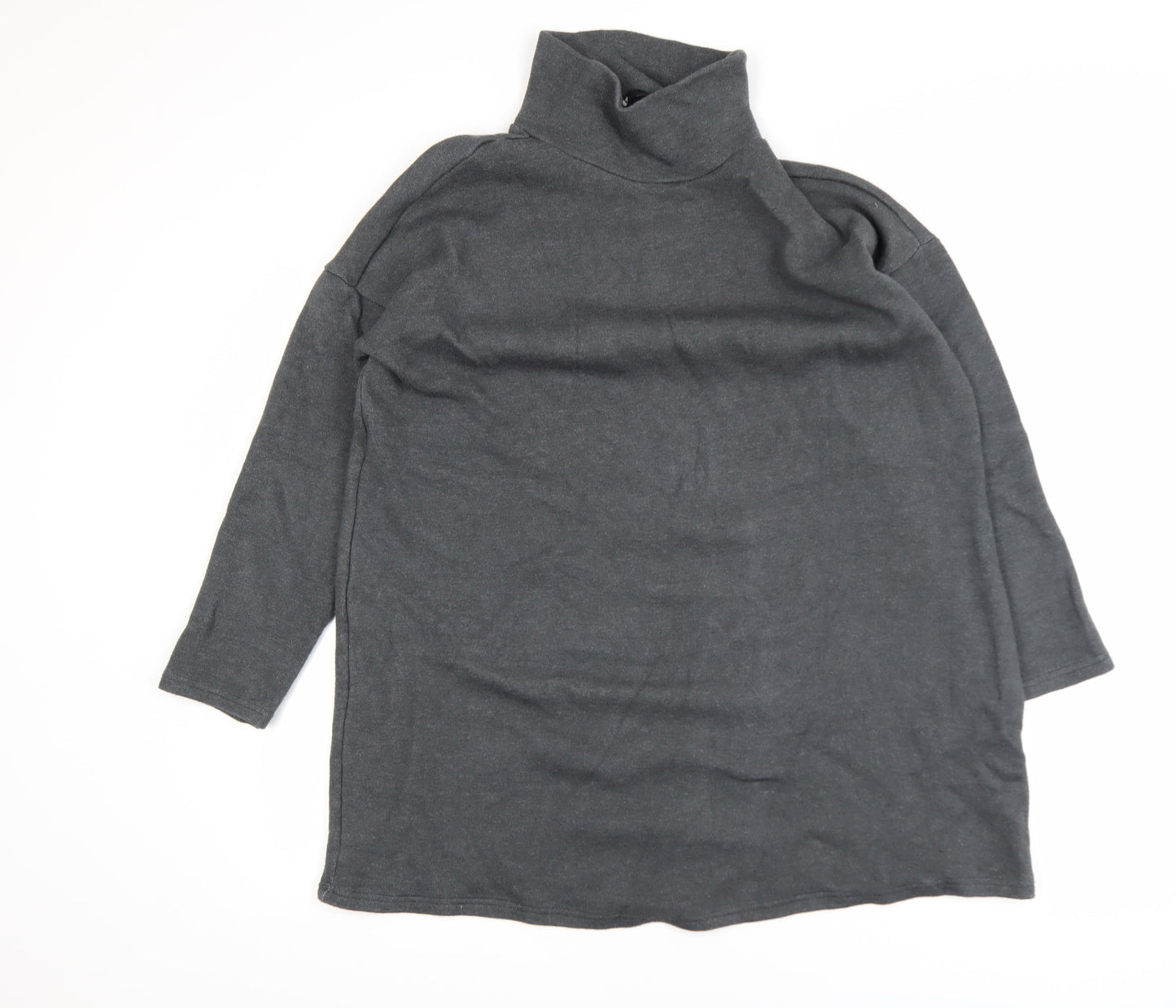Very Womens Grey Roll Neck Tunic Knit Top Size 12