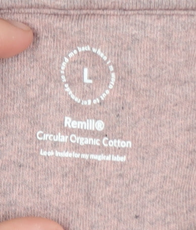 Remill Womens Pink Pullover Hoodie L Circular Organic Cotton