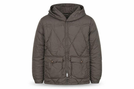 Sprung Men's Brown Down Puffer Jacket L Winter Insulated Hooded