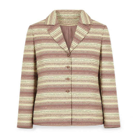 Kasper Women’s Brown Striped Single-Breasted Blazer Jacket Size 14