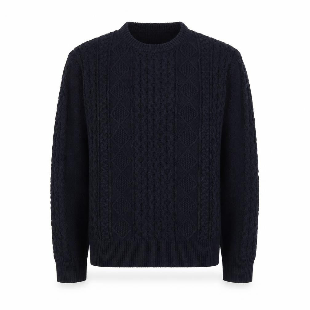 Marks & Spencer Men's Black Cable-Knit Jumper Size L