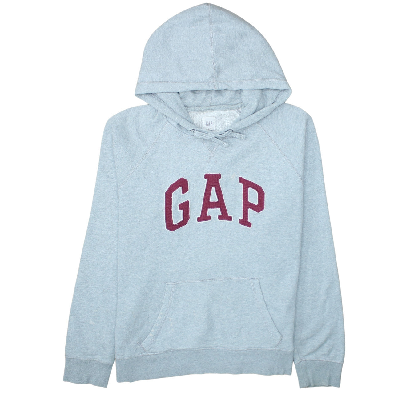GAP Men's Grey Pullover Hoodie Size L Logo Fleece Sweatshirt