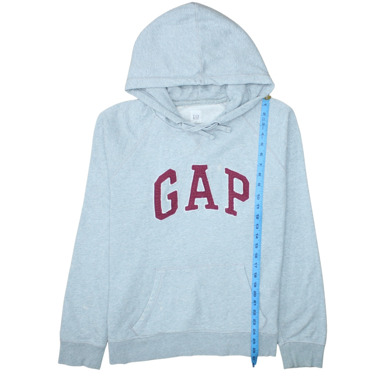 GAP Men's Grey Pullover Hoodie Size L Logo Fleece Sweatshirt