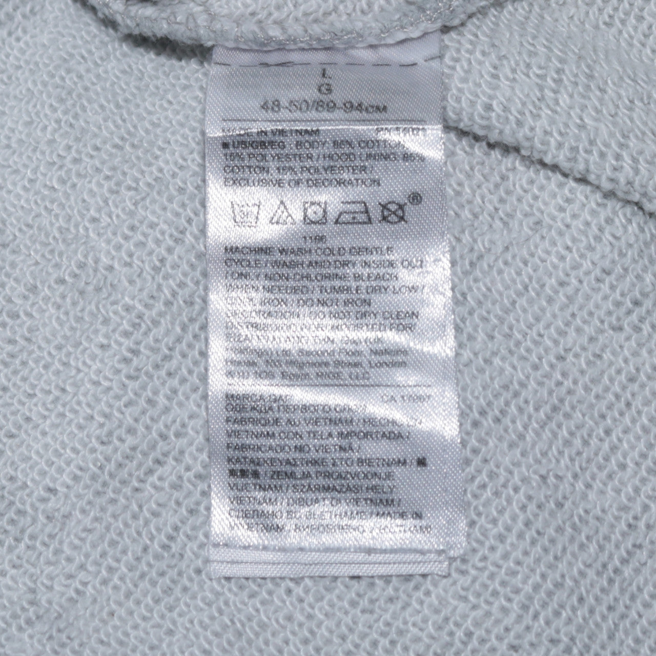 GAP Men's Grey Pullover Hoodie Size L Logo Fleece Sweatshirt