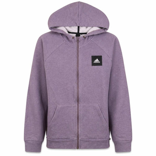 Adidas Womens Purple Full Zip Hoodie Small Relaxed Fit Casual