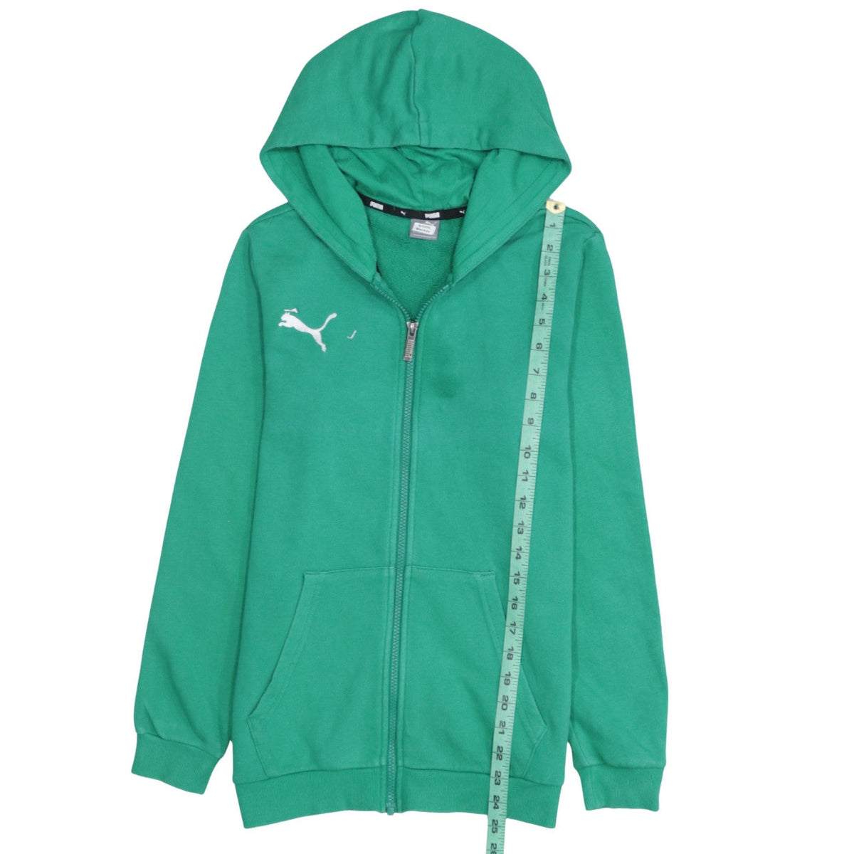 Puma Boys Green Full Zip Fleece Hoodie 13-14 Years Excellent Condition