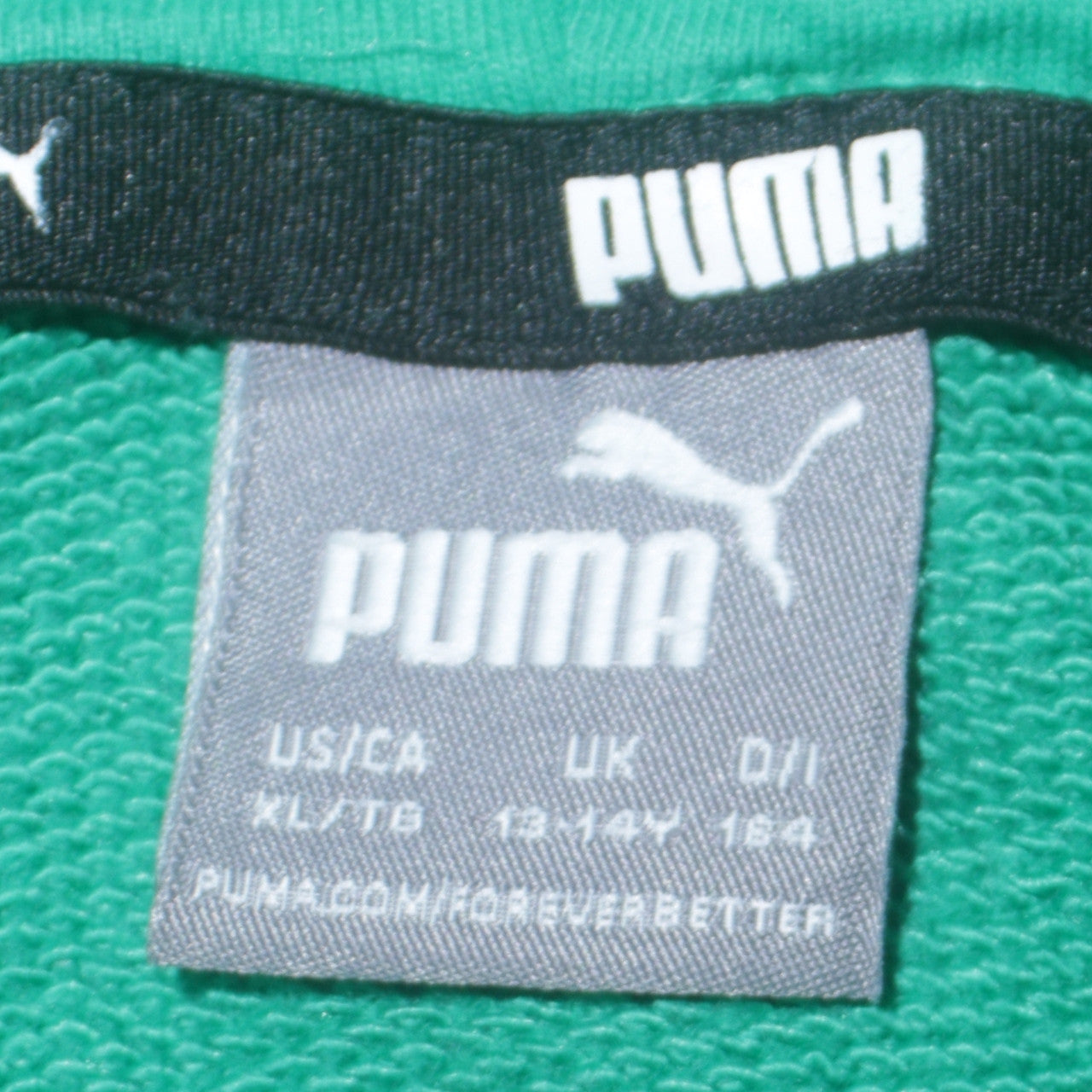 Puma Boys Green Full Zip Fleece Hoodie 13-14 Years Excellent Condition