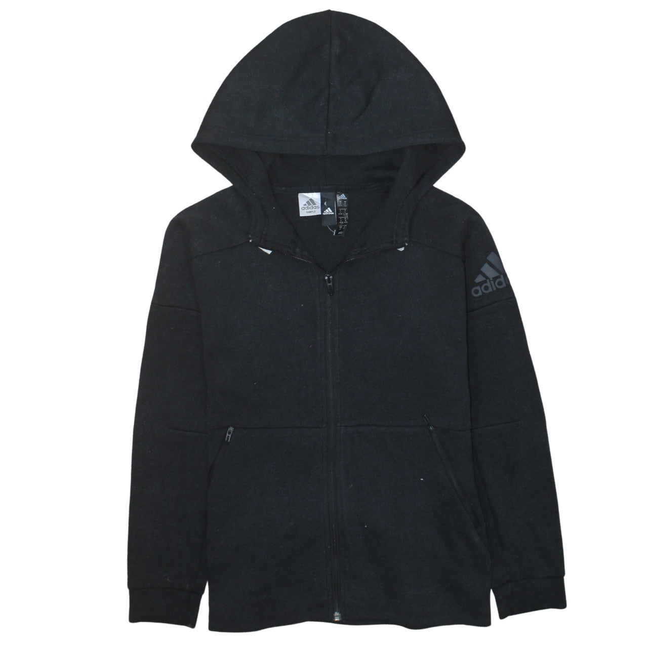 Adidas Women Black Full Zip Hoodie Size S Hooded Sweatshirt