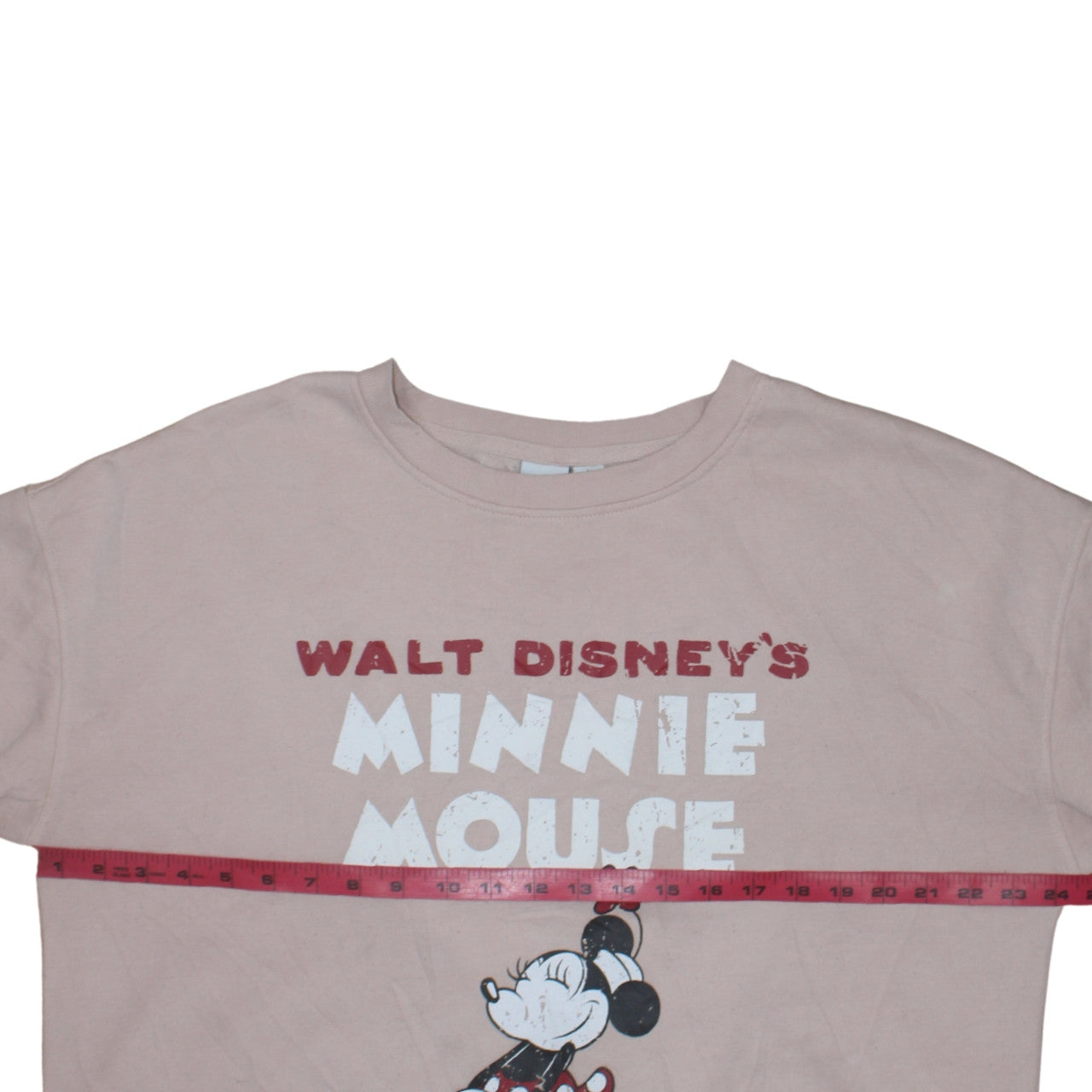 Disney Women Beige Minnie Mouse Pullover Sweatshirt L