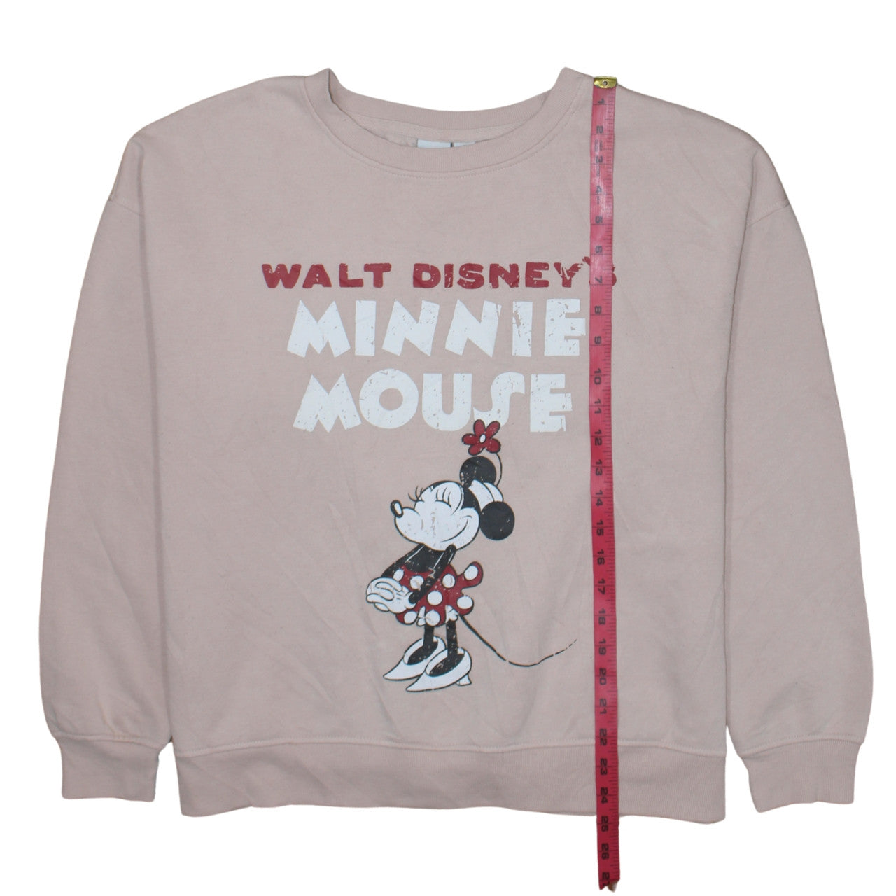 Disney Women Beige Minnie Mouse Pullover Sweatshirt L