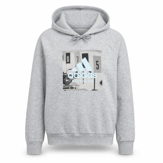 Adidas Women’s Grey Pullover Hoodie Small Biathlon Graphic Print