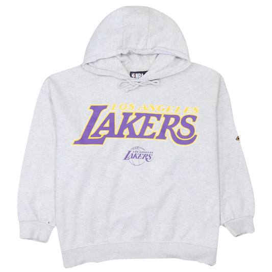 NBA Los Angeles Lakers Grey Hoodie Women L Pullover Logo Sweatshirt