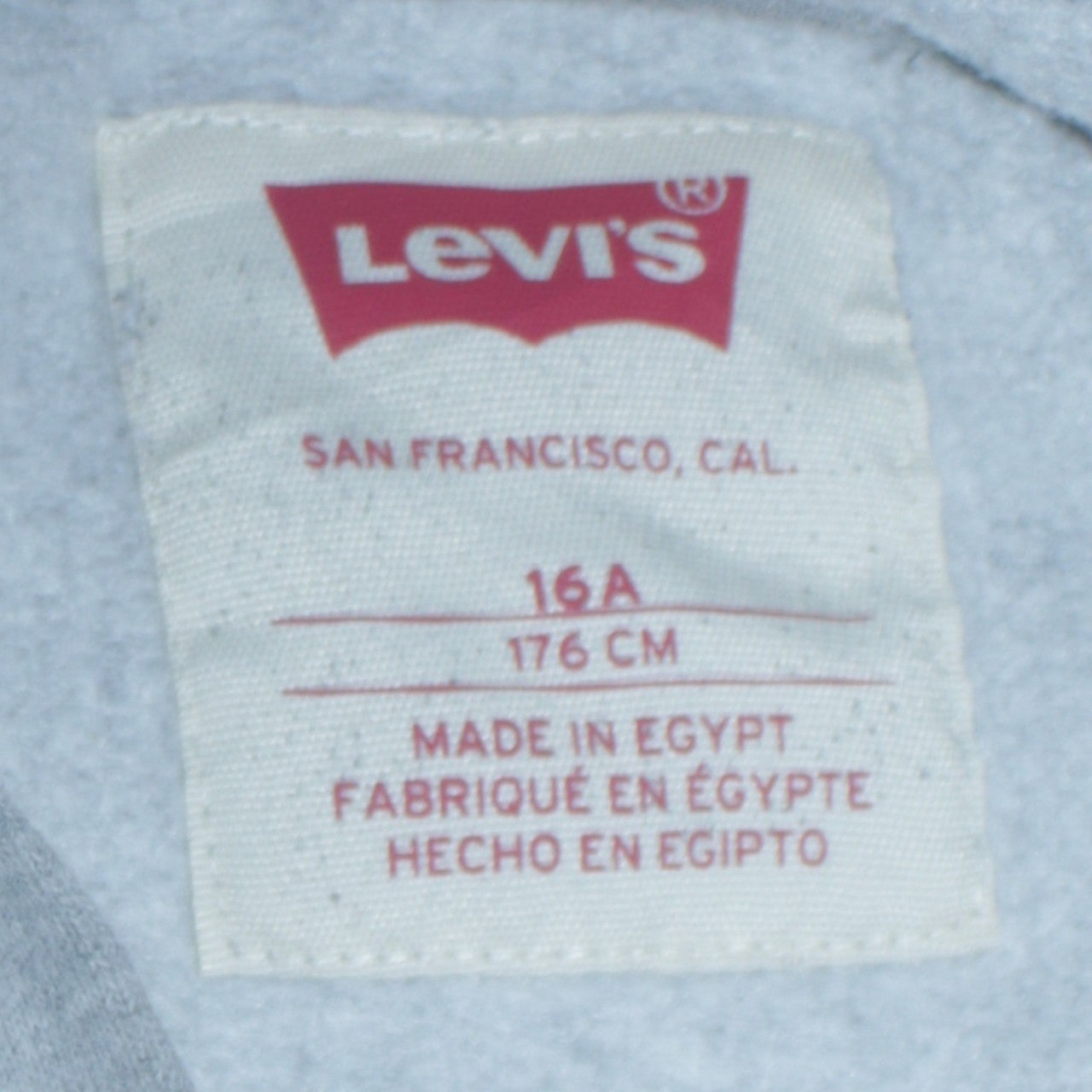 Levi's Girls Grey Pullover Hoodie 16 Years Logo Cotton Blend Sweatshirt