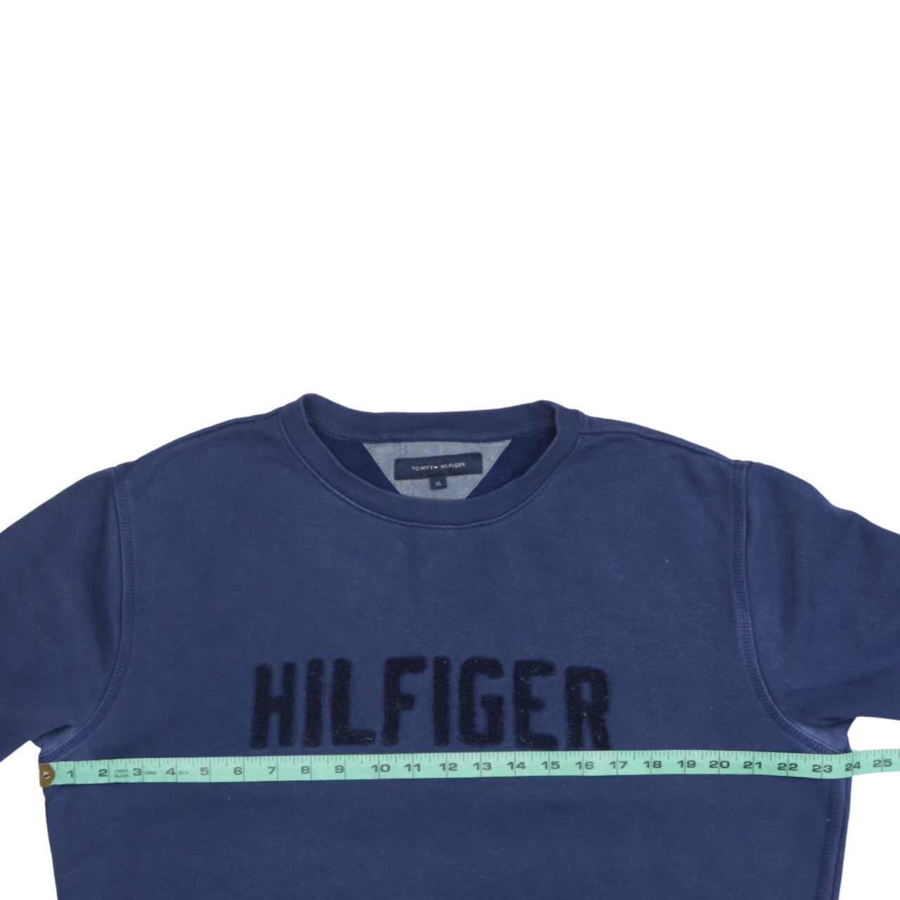Tommy Hilfiger Men Blue XL Pullover Sweatshirt Classic Logo Crew Neck