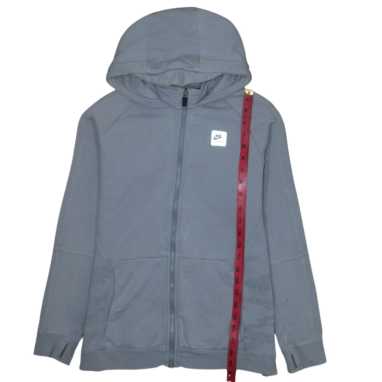 Nike Boys Grey Full Zip Hoodie Air Max 13-15 Years Hooded Sweatshirt