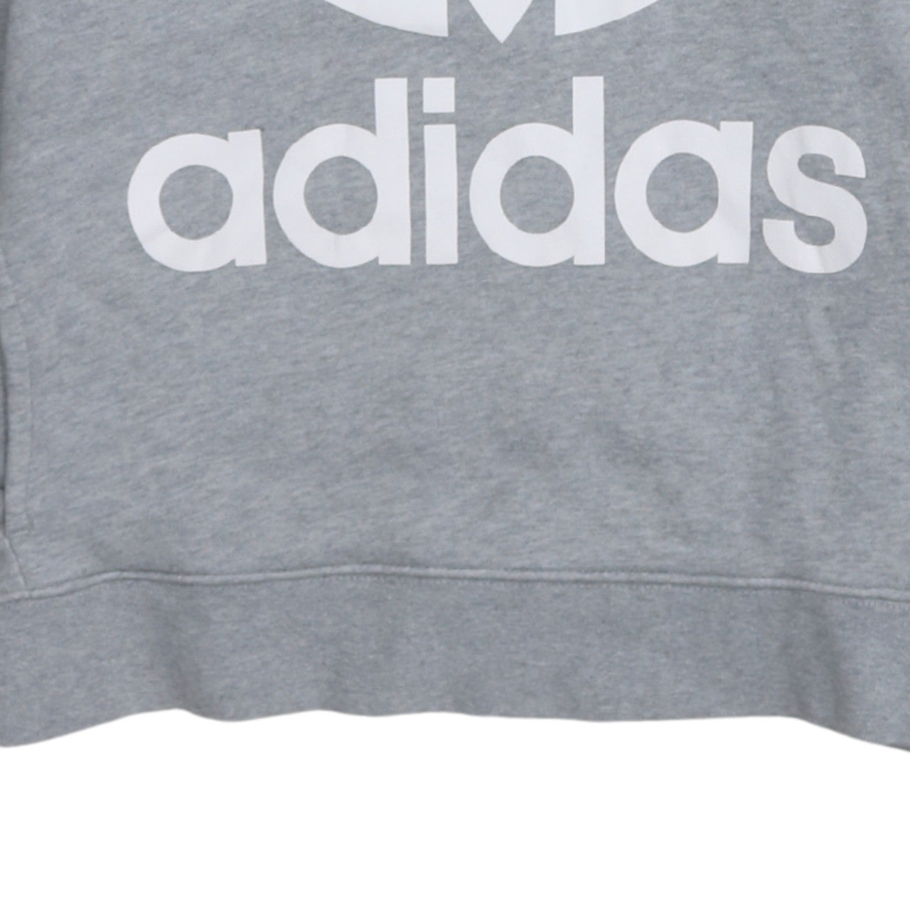 Adidas Womens Grey Hooded Pullover Sweatshirt UK 16 Trefoil Logo