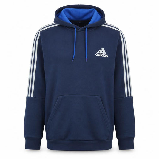 Adidas Men's Blue Pullover Hoodie L Sports Fleece Sweatshirt