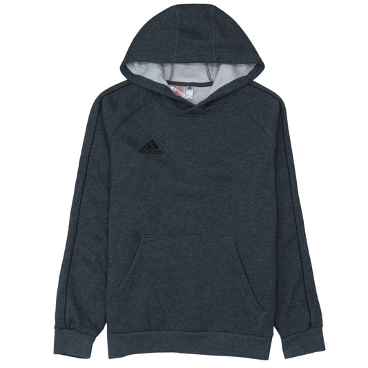 Adidas Boys Grey Fleece Pullover Hoodie Size 13-14 Years