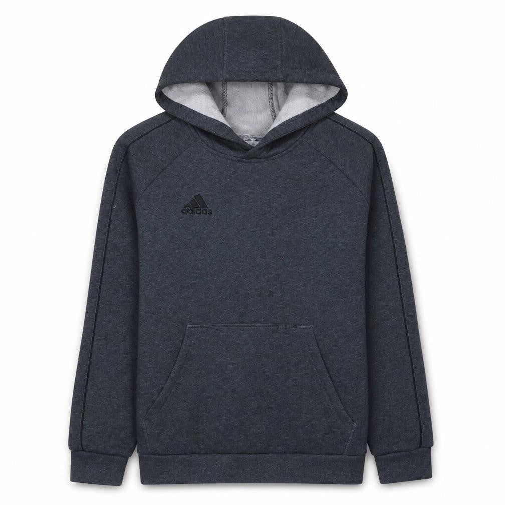 Adidas Boys Grey Fleece Pullover Hoodie Size 13-14 Years