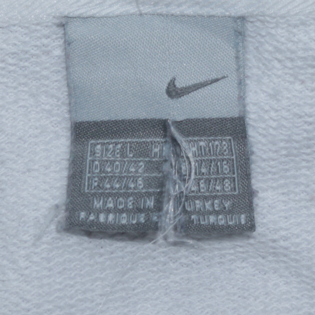 Nike Air Womens White Full Zip Hoodie Size L Grey Trim Casual