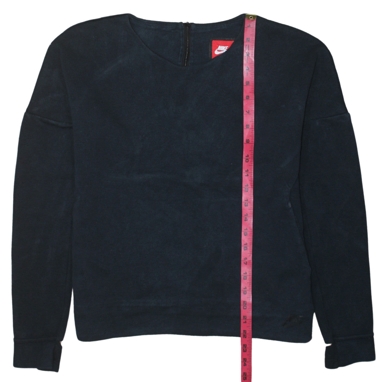 Nike Women Navy Sweatshirt Medium Round Neck Long Sleeve Zip Back