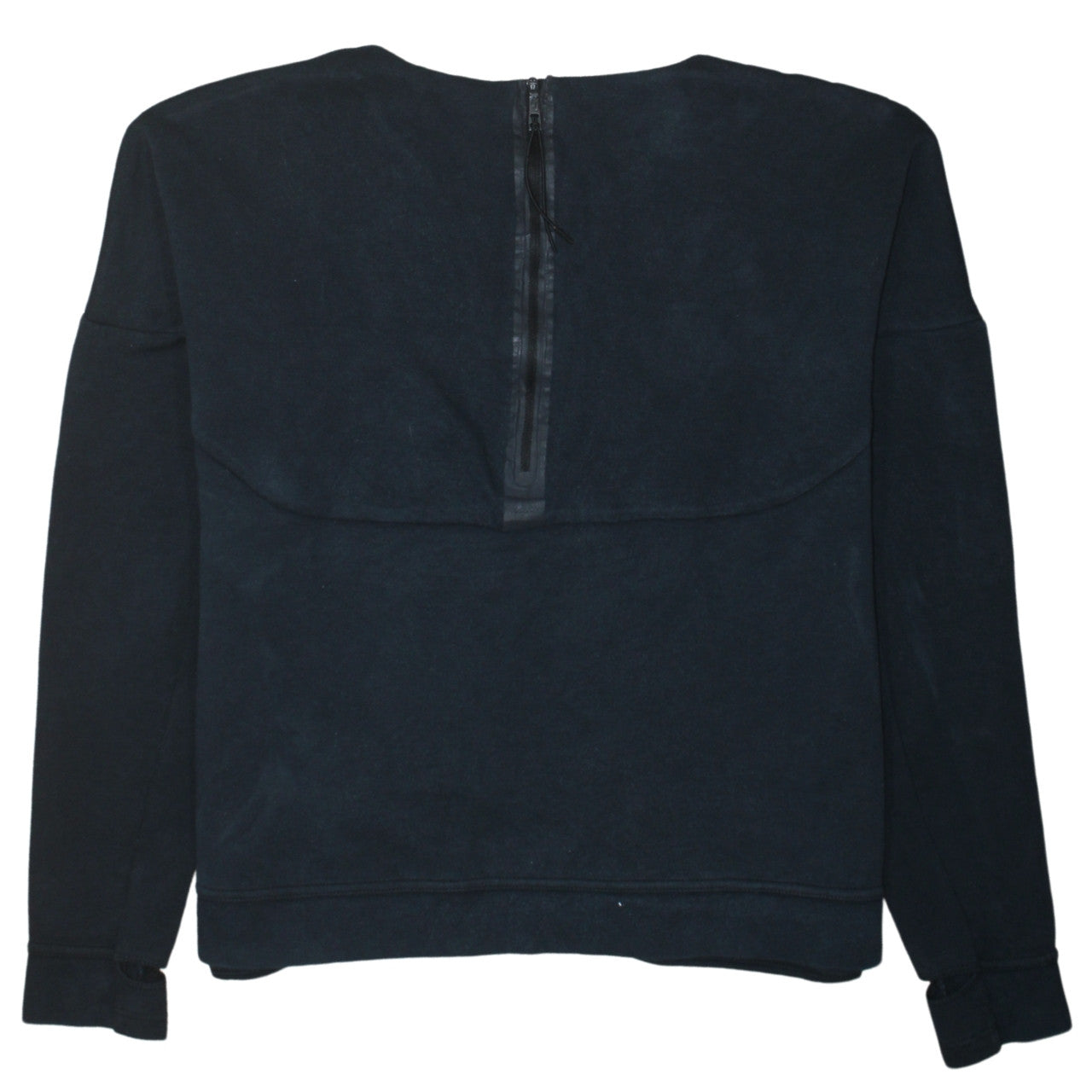 Nike Women Navy Sweatshirt Medium Round Neck Long Sleeve Zip Back