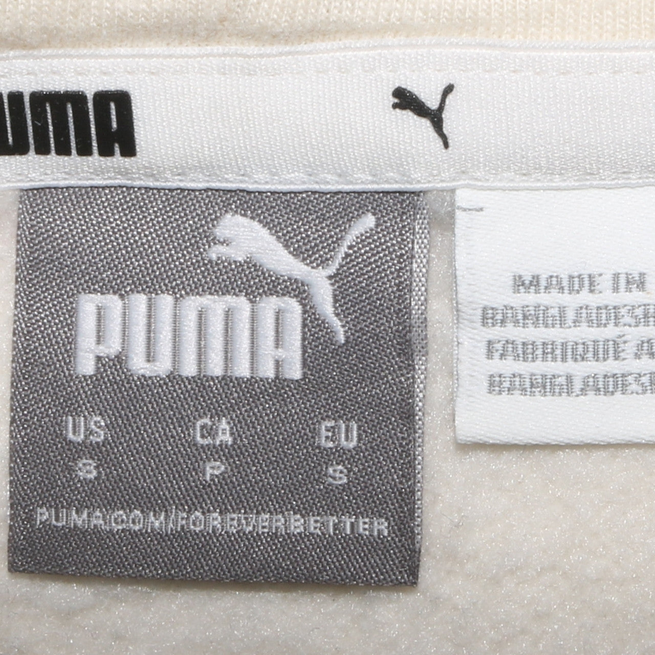 Puma Women Beige Pullover Hoodie Small Logo Embroidered Sweatshirt