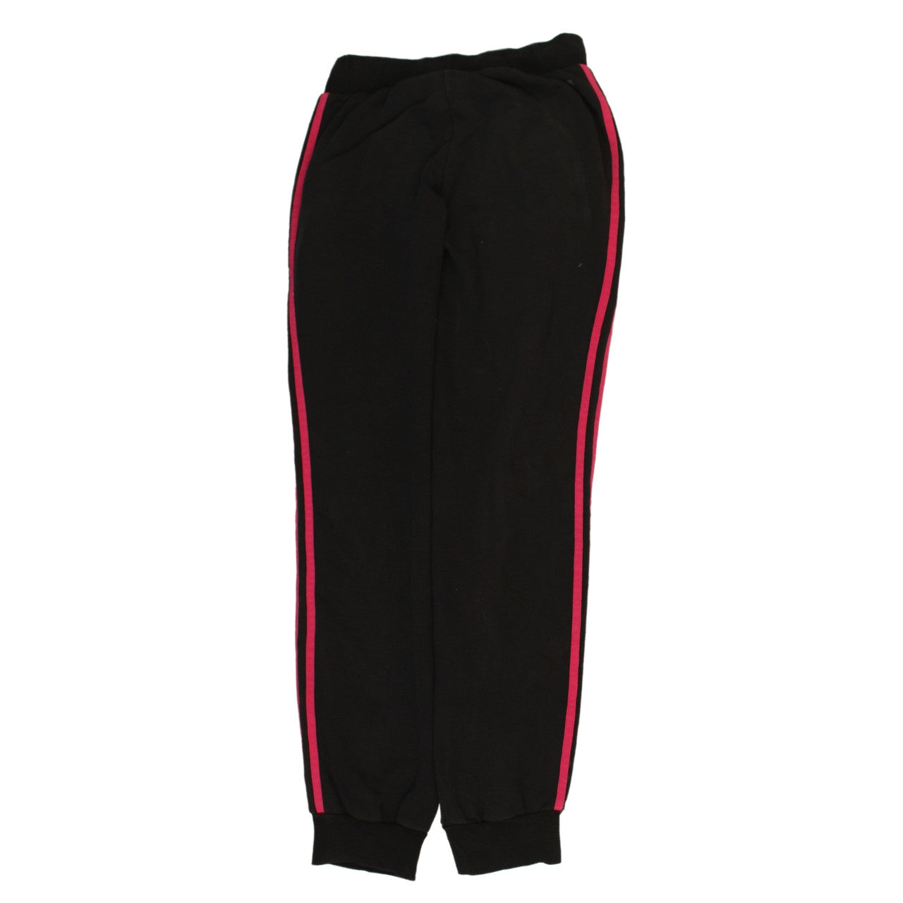 Adidas Women Black XS Jogger Trousers with Pink Stripes