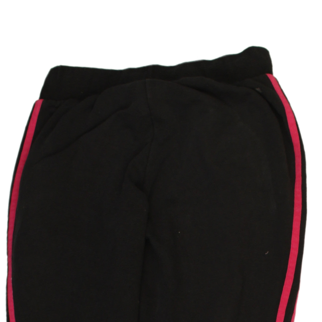 Adidas Women Black XS Jogger Trousers with Pink Stripes